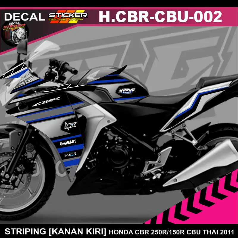 (cod) STIKER MOTOR HONDA CBR 250 CBU DECAL STRIPING VARIASI KEREN 1