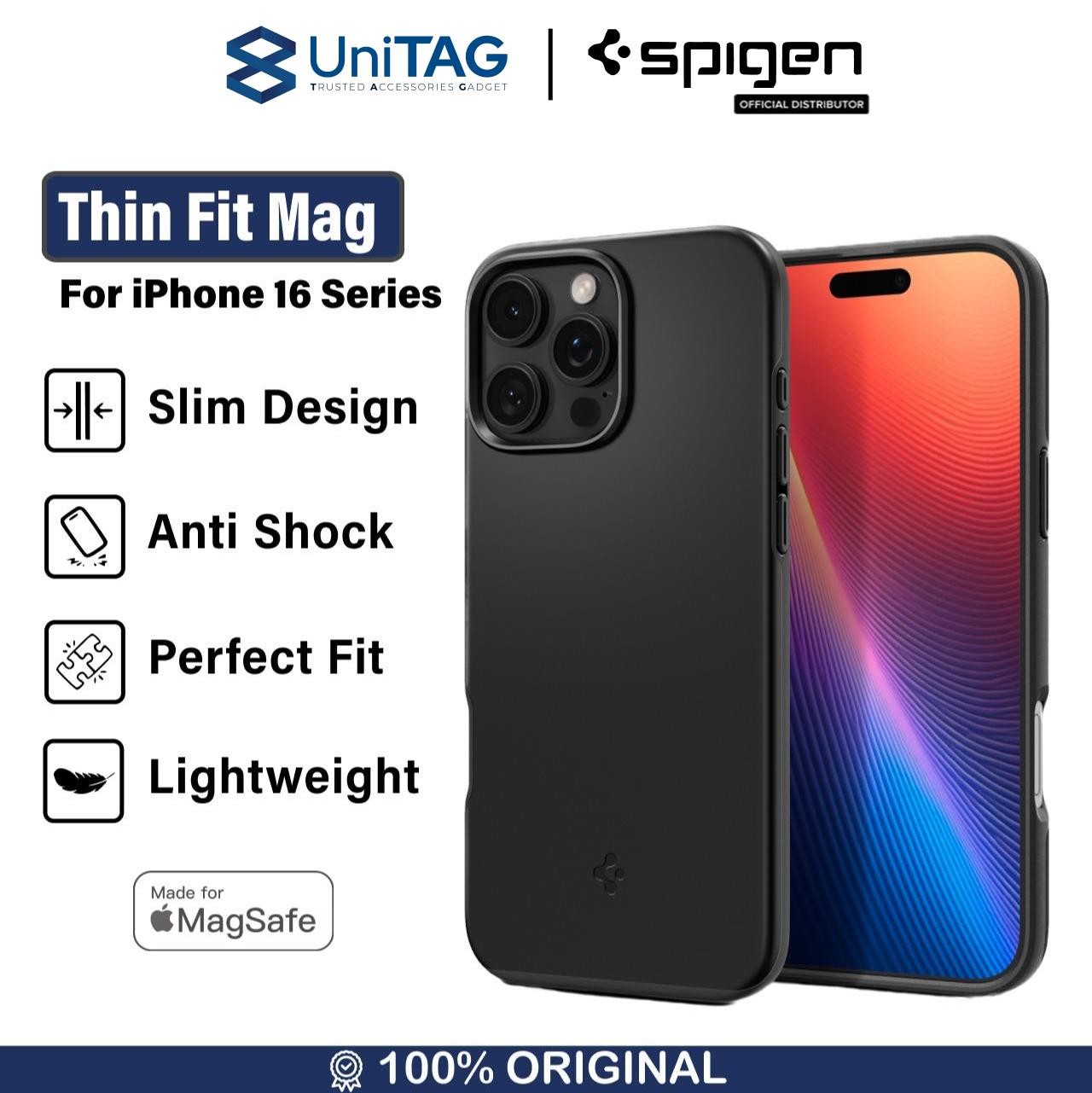 Spigen iPhone 16 Pro Case Magsafe Thin Fit MagFit - Metal Slate ACS08108