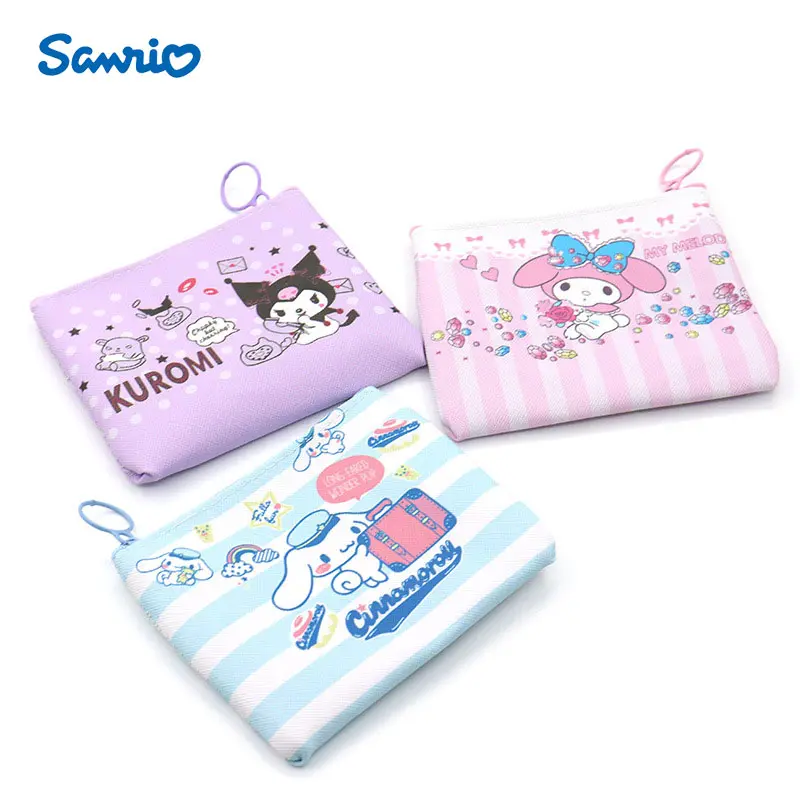 ví đựng tiền Xu Dễ Thương, Thiết Kế Hoạt Hình Gia Đình SANRIO, Có Kulomi Và Melody, Chất Liệu PU, Thích Hợp Cho Tiền Xu Và Đồ Trang Điểm, Ví Đựng Tiền Lẻ, Túi Đựng Tiền Lẻ Hello Kitty