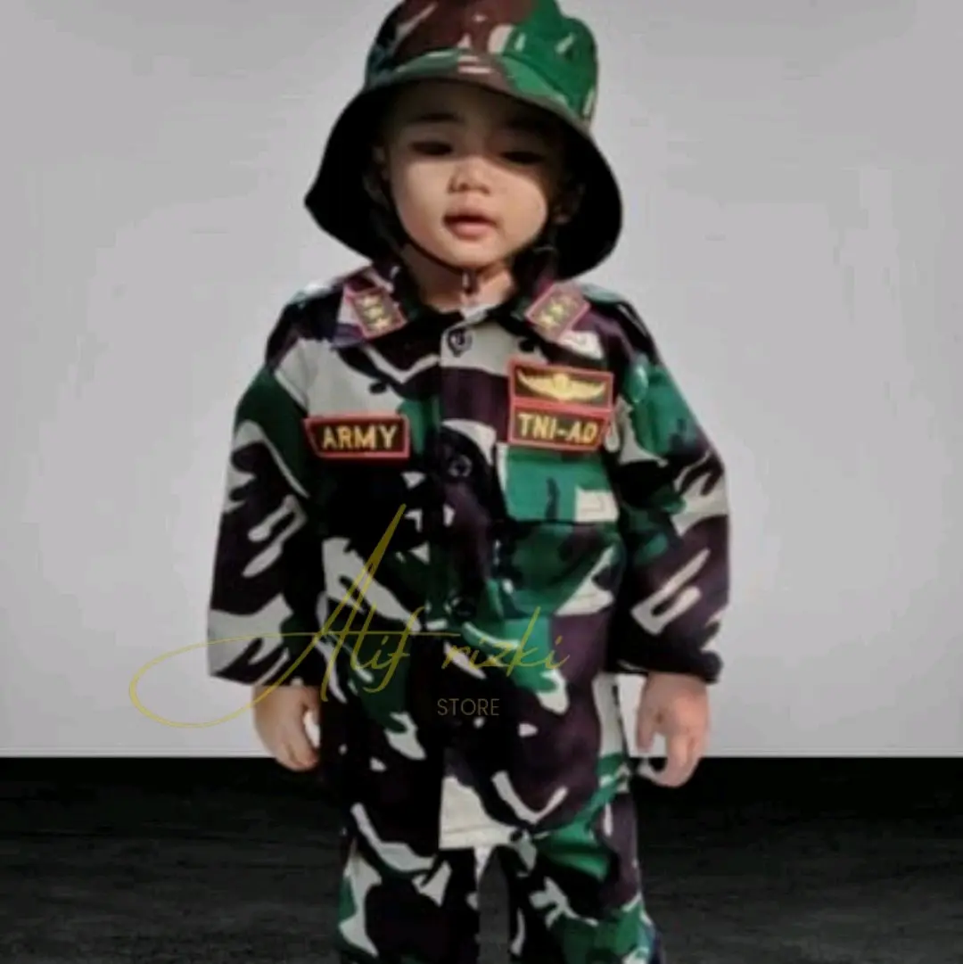 Seragam Anak TNI Malvinas + Topi Rimba