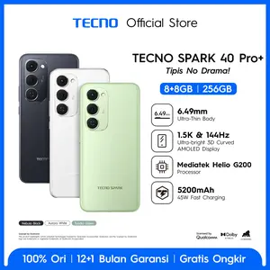 TECNO SPARK 40 Pro+ - 8+8GB*/256GB, Mediatek Helio G200, 30W Wireless Charge, 1.5K & 144Hz 3D Curved AMOLED Display, Ultra Thin Body, 5200mAh+45W Fast Charge, IP64 - spark40proplus