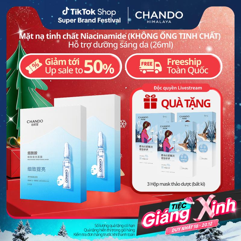 EX - CHU THANH HUYỀN COMBO 2 MẶT NẠ TINH CHẤT NIACINAMIDE 26ML CHANDO HIMALAYA HÀNG CHÍNH HÃNG KHÔNG KÈM ỐNG SERUM