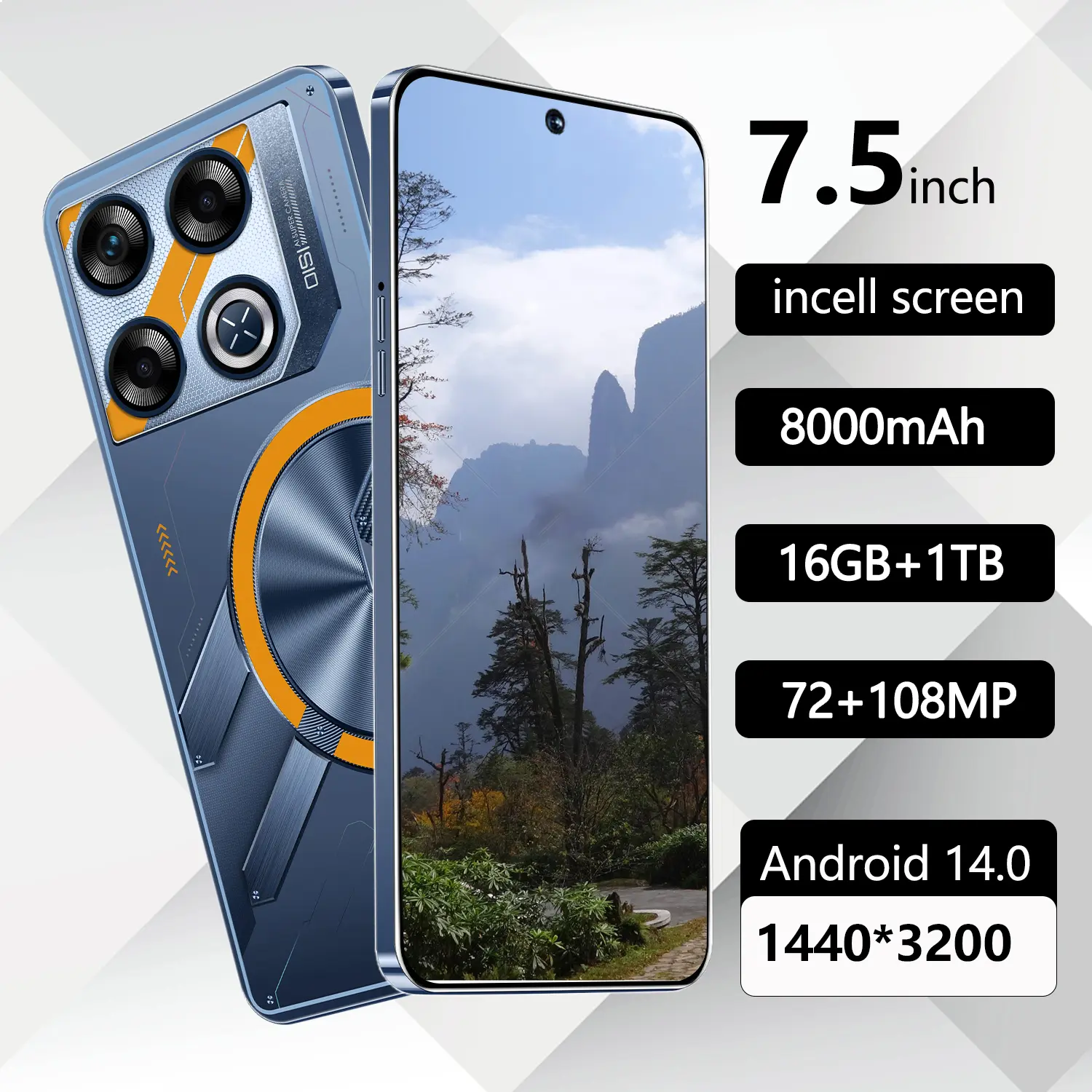 Khuyến mãi HP Infinx GT20 Pro+ Smartphone giá rẻ Màn hình 7.5 inch 16GB+1TB Camera 72MP+108MP Pin 8000Ah Sạc nhanh 5G Android 14.0 Face ID - Có COD