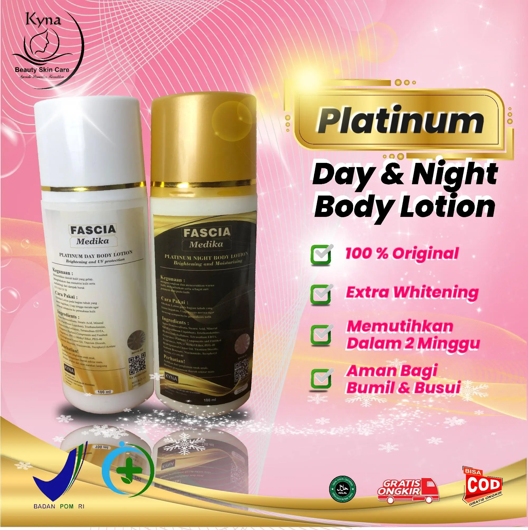 Fascia Medika Platinum day and night body lotion body care by KYNA