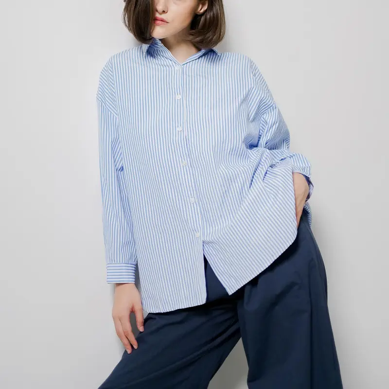 This Is April Atasan Kemeja Motif Casual Wanita Stripe Arlet Top 0