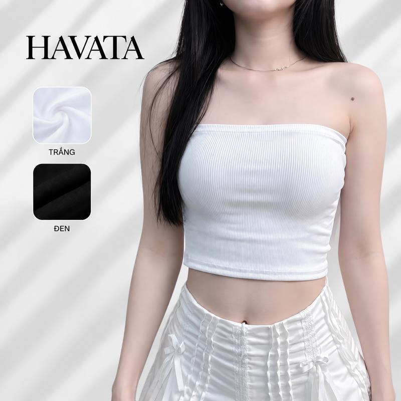 Áo ống nữ không mút HAVATA không có mút ngực ôm body sexy chất tăm lạnh co dãn mềm mịn đơn giản dễ phối đồ