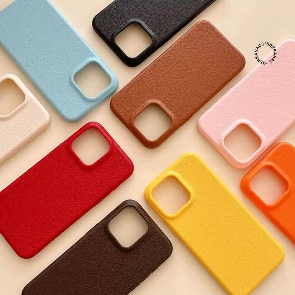 EPSOM GRAIN LEATHER CASE - Softcase/Casing Hp Compatible For Iphone 7 8 7plus 11 12 13 14 15 16 17 17AIR  18 Plus Pro Promax Casing Full Cover Pelindung Handphone Silicone softcase RCI531