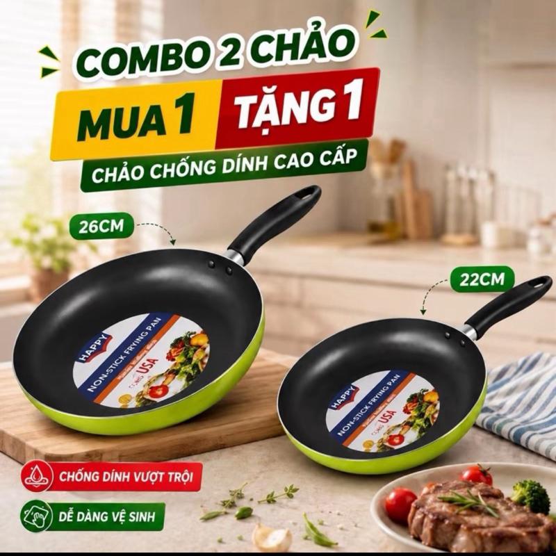 Chảo Chống Dính CV House ( Không dùng cho bếp từ ) mua size 26cm tặng size 22cm