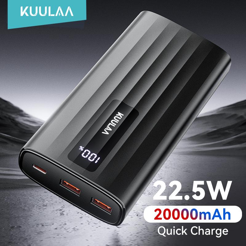 KUULAA Sạc dự phòng 10000mAh 20000mAh Màn hình kỹ thuật số Sạc nhanh 22.5W Ba cổng đầu ra USB Giá Cả Phải Chăng