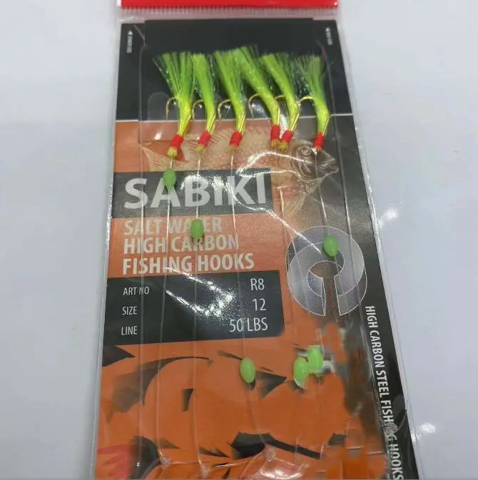 Mồi câu cá, mồi mềm, mồi lặn Sabiki, với dây câu lưỡi câu, phát sáng, thích hợp để câu cá vược tối, cá ngừ, cá ngừ, cá mòi, cá mòi, cá mập Mullet Flathead Mulloway