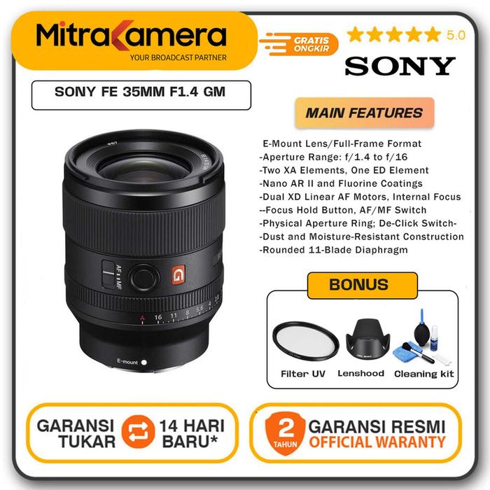 Gambar Sony FE 85mm f/1.4 GM lens Garansi Resmi dari Mitrakamera Kota Administrasi Jakarta Selatan Tokopedia