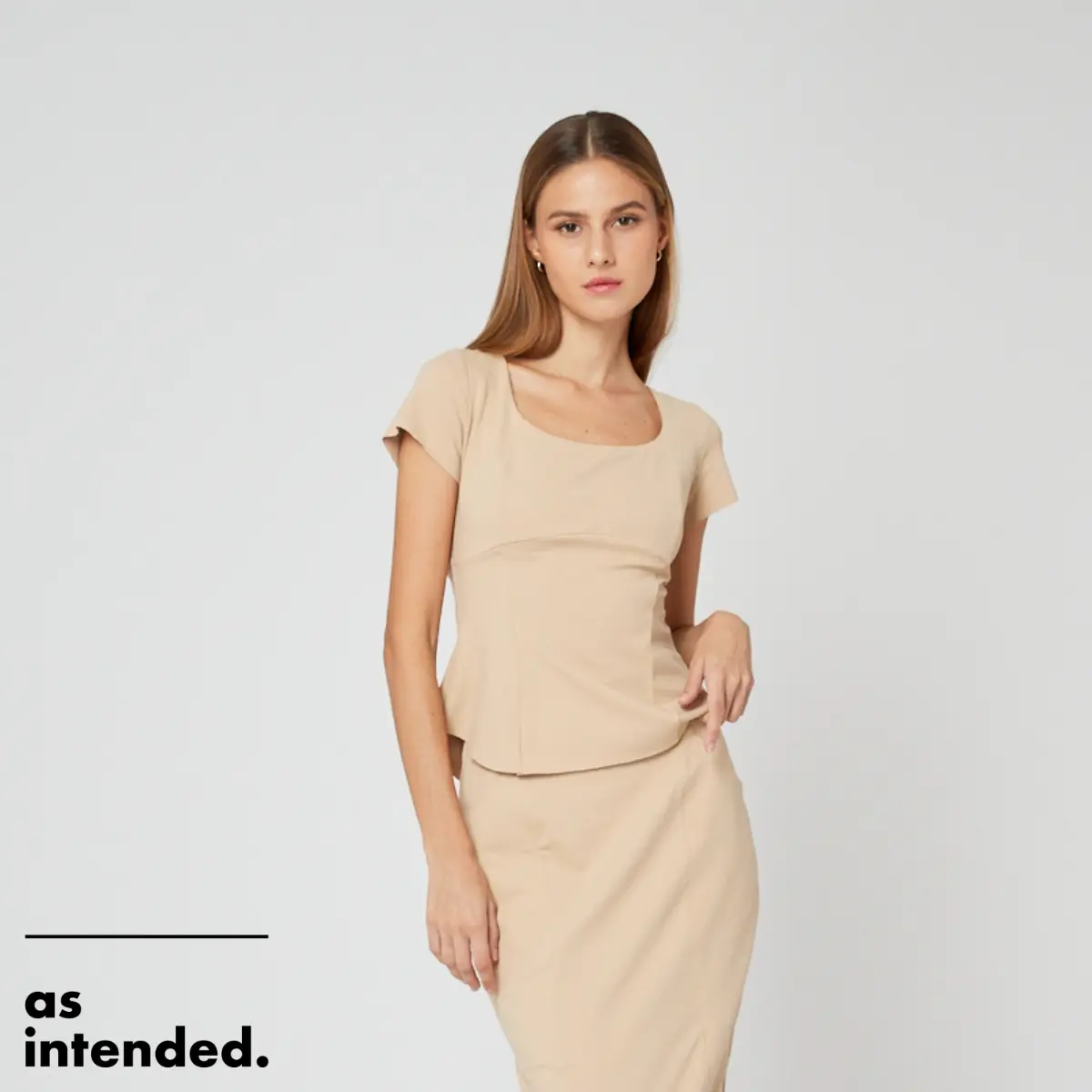 DION Square Neck Corset Top in Camel [Voucher]