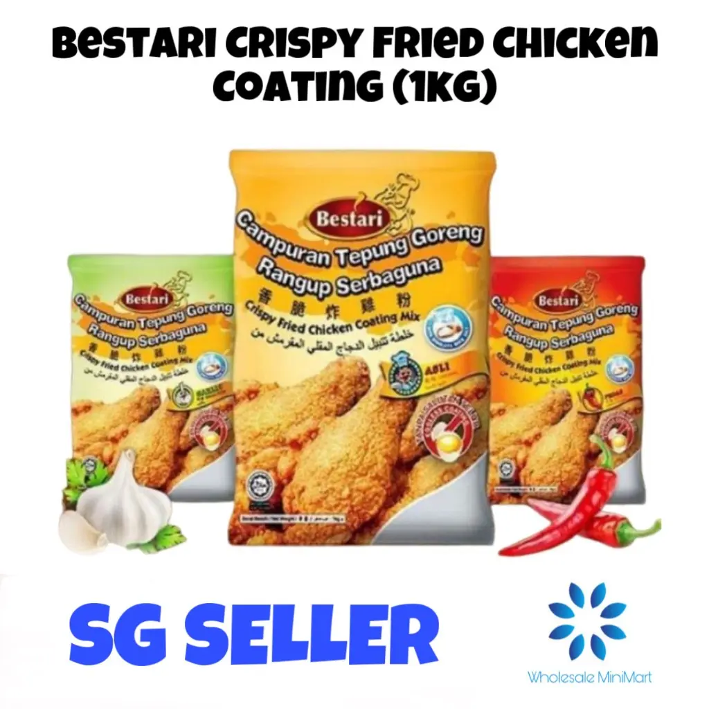 (SG Ready Stock) Bestari Crispy Fried Chicken Coating (Original/HOT & SPICY/Garlic) 1KG