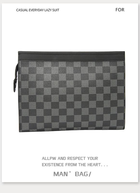 Product Introduction of Handbag Handbag 2023 new fashion men&#039;s bag plaid leisure business briefcase file bag envelope bag 10