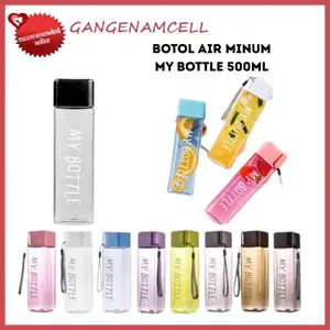 Botol Air Minum 500ML MY BOTTLE KOTAK BPA Free tali gantung persegi