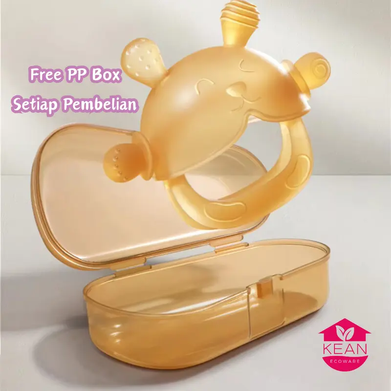 FREE CASE ( Tempat Penyimpanan ) | Silicone Hand Teether Bracelet Gelang Mainan Gigitan Bayi Premiun Silicone 1