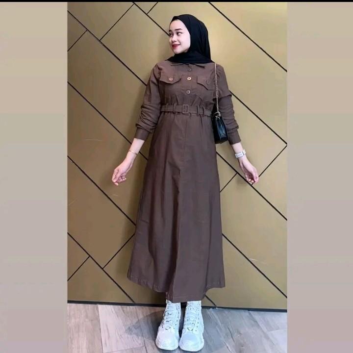 Dress sonia tali pinggang Nyaman Wanita Panjang 2