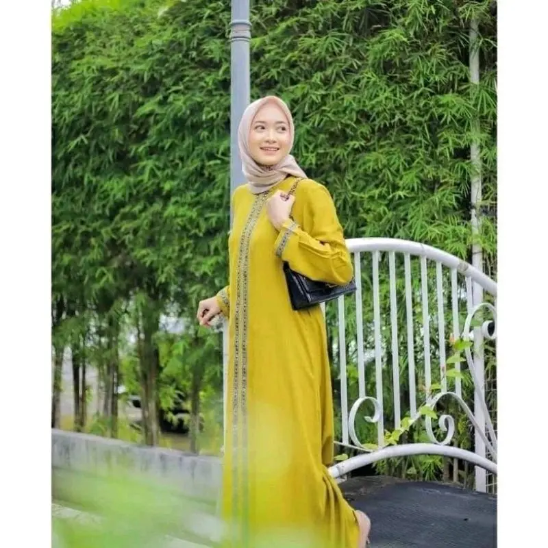 Gamis lebaran Abaya Dubai/Gamis Maxi Jumbo Abaya Renda FF Kekinian/Gamis mewah saudi abaya premium 4