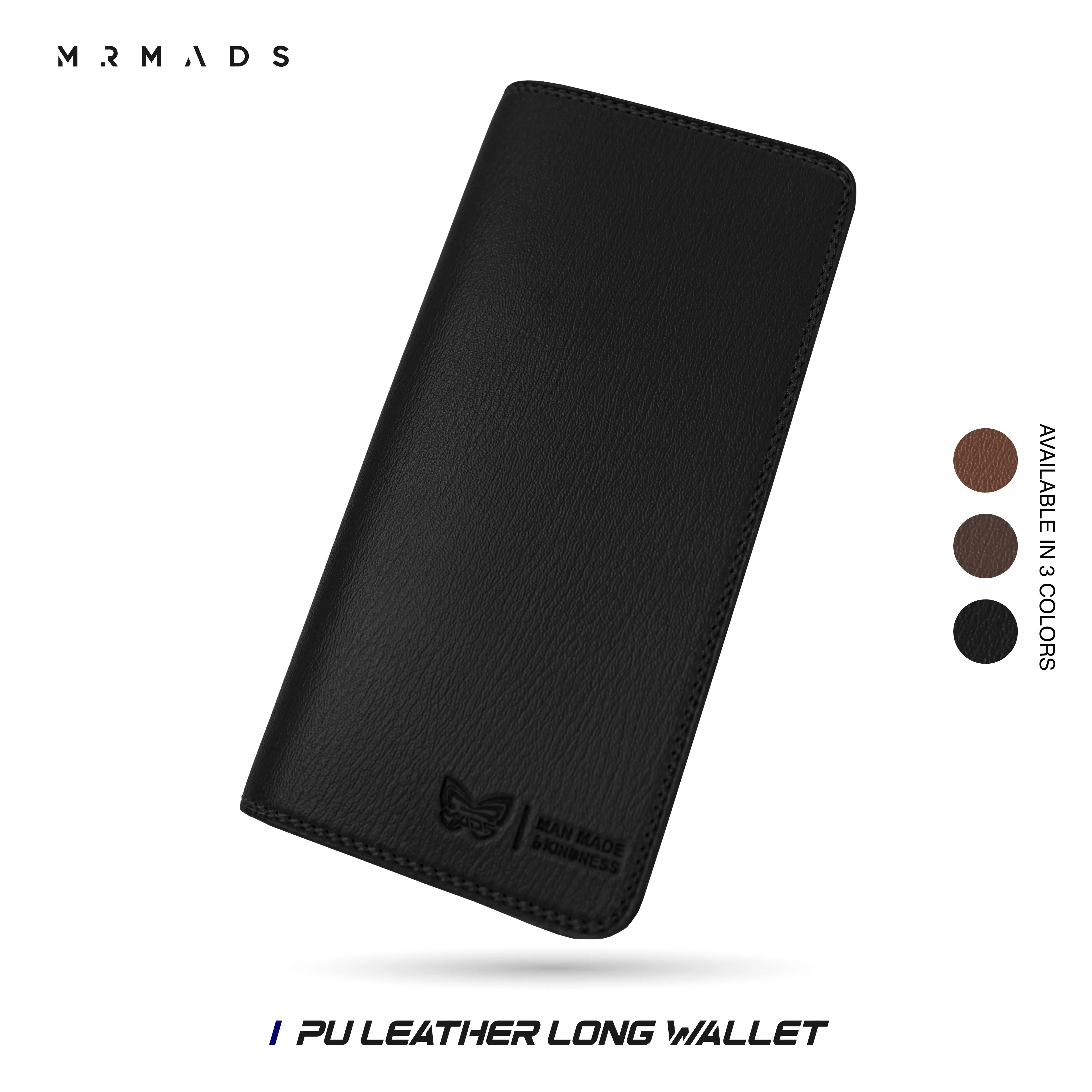 Mr Mads - Dompet Panjang Pria Bahan Kulit Sintetis PU Leather Long Wallet Kartu