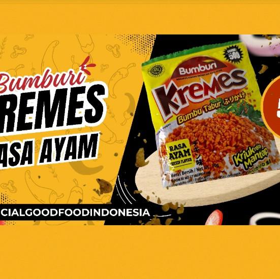 BUMBURI KREMES TABUR | KRIUK NYA MANTAP | KEMASAN 500/SACHET | UKURAN 10 GRAM | HALAL | 1 PACK ISI 10 PCS | RASA AYAM | 0