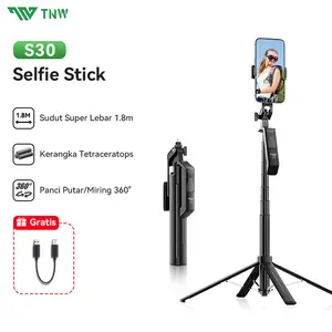 TNW S30 180CM Tongsis Tripod Bluetooth Selfie Stick Hand Stabilizer 4 In 1 Tongsis Tripod Bluetooth Remote Untuk Hp Gopro Kamera