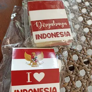 200pcs Stiker Pipi Bendera Merah Putih Waterproof Anti Air 2,5x4 cm | Aksesoris HUT RI 17 Agustus