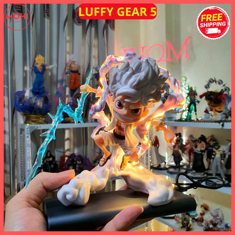 Mô hình Luffy Gear 5 Cầm Sét siêu đẹp 16cm, có hộp màu - Đồ Chơi Toy Anime Decor Sưu tầm