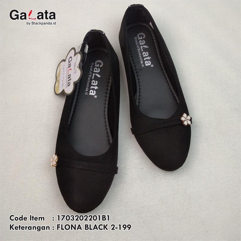 Sepatu Flat Shoes Wanita - Blackpanda Flatshoes GALATA FLONA BP2.199 - Black [Hitam] 0