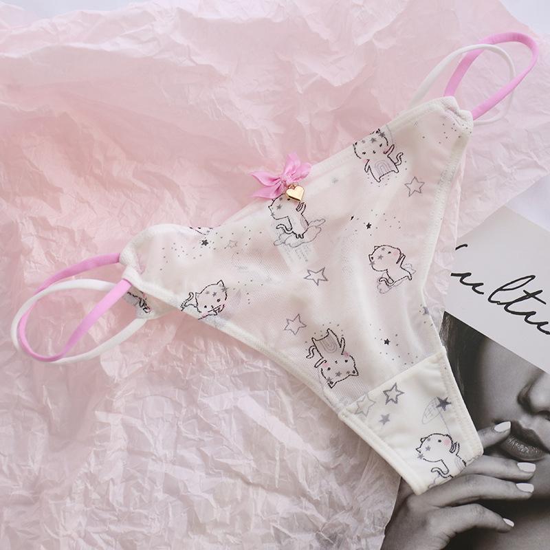 Product Introduction of Sexy Women Thongs Panties Sexy Mesh Transparent Solid Color Low-Rise Seamless Underwear Cute Girls Ladies Mesh T-Back T-String 13