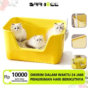 Bak Pasir Kucing Terbuka Spacious | Anti Pasir Tumpah & Nyaman untuk Kucingmu