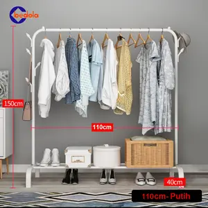 Stand hanger single gantungan baju ada cantolan