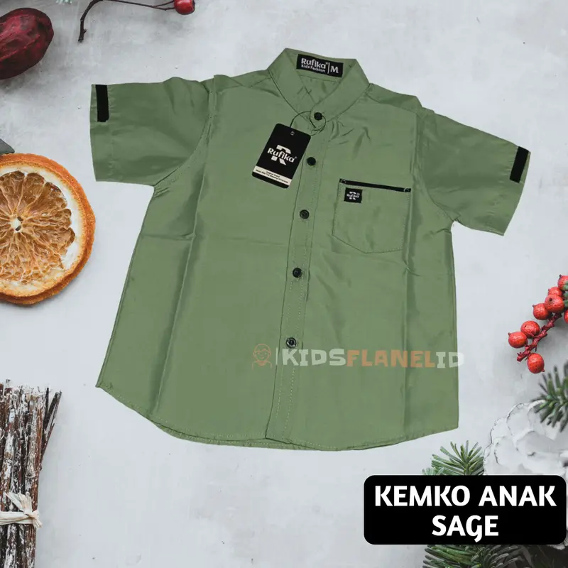 COD Kemeja Koko Anak Laki-laki Polos Lengan Pendek Bahan Katun usia 2 3 4 5 6 7 8 9 10 Tahun KF043 6