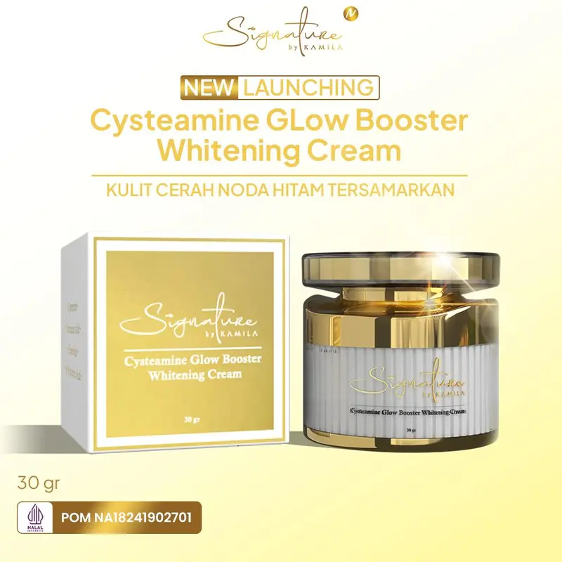 Signature by Kamila - Cysteamine Glow Booster Whitening Cream - Cysteamine Cream untuk Flek Hitam & DNA Salmon Red Jelly 2