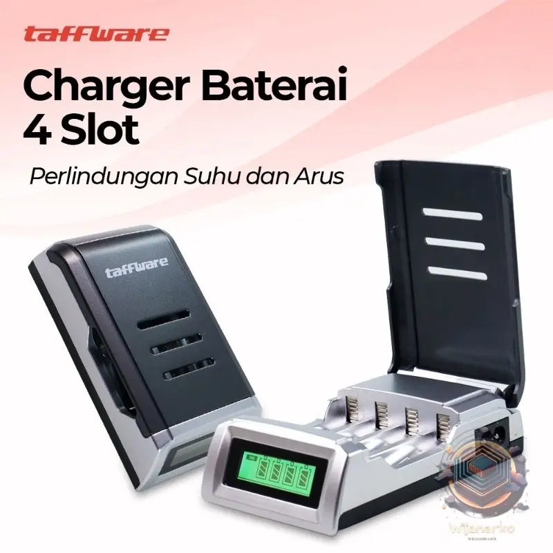 Taffware Charger Baterai 4 Slot LCD for AA AAA NiMh NiCd - C903W C905W