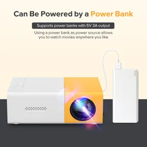 Proyektor LED mini YG300, desain portabel memungkinkan Anda menonton film tanpa batasan, membuka mode home theater pribadi kapan saja dan di mana saja