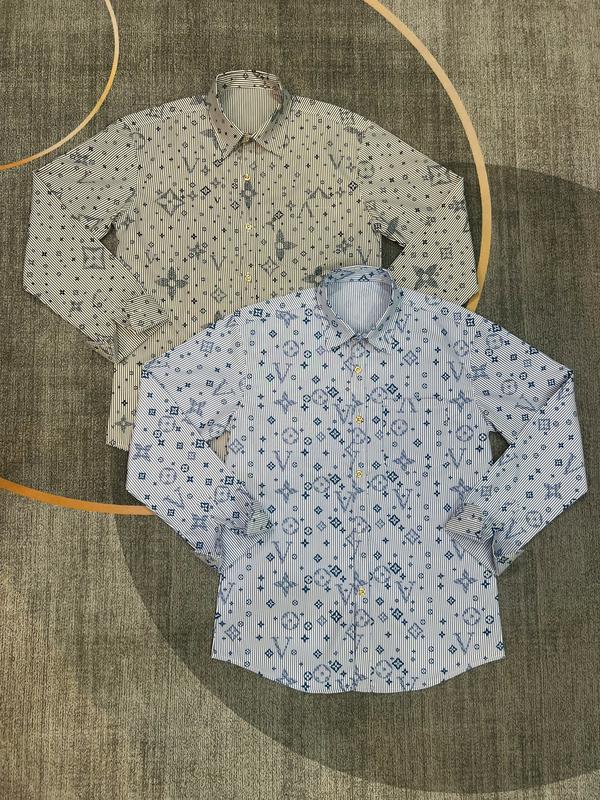 Áo sơ mi nam nữ tay dài phối sọc in họa tiết lờ vê, form đẹp chất vải cotton dày dặn mẫu mới sang trọng, dễ phối đồ TN LUXURY Menswear Có Cổ