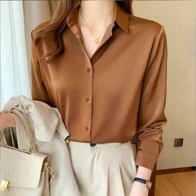 Kemeja Basic Formal Gaya Korean Style Bahan Shakila Twill Nyaman By DF Fashion Baju Atasan Formal Casual Lengan Panjang 6