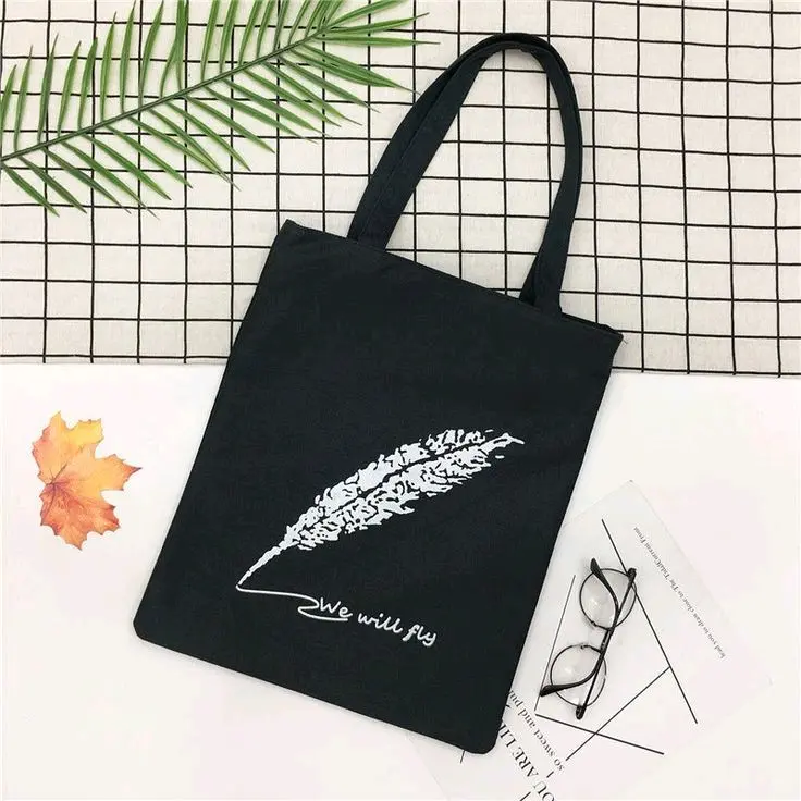 TOTEBAG RESLETING - Tas remaja pria dan wanita - Tote bag untuk sekolah - bekerja Cowok Hitam Kanvas spounbond 0