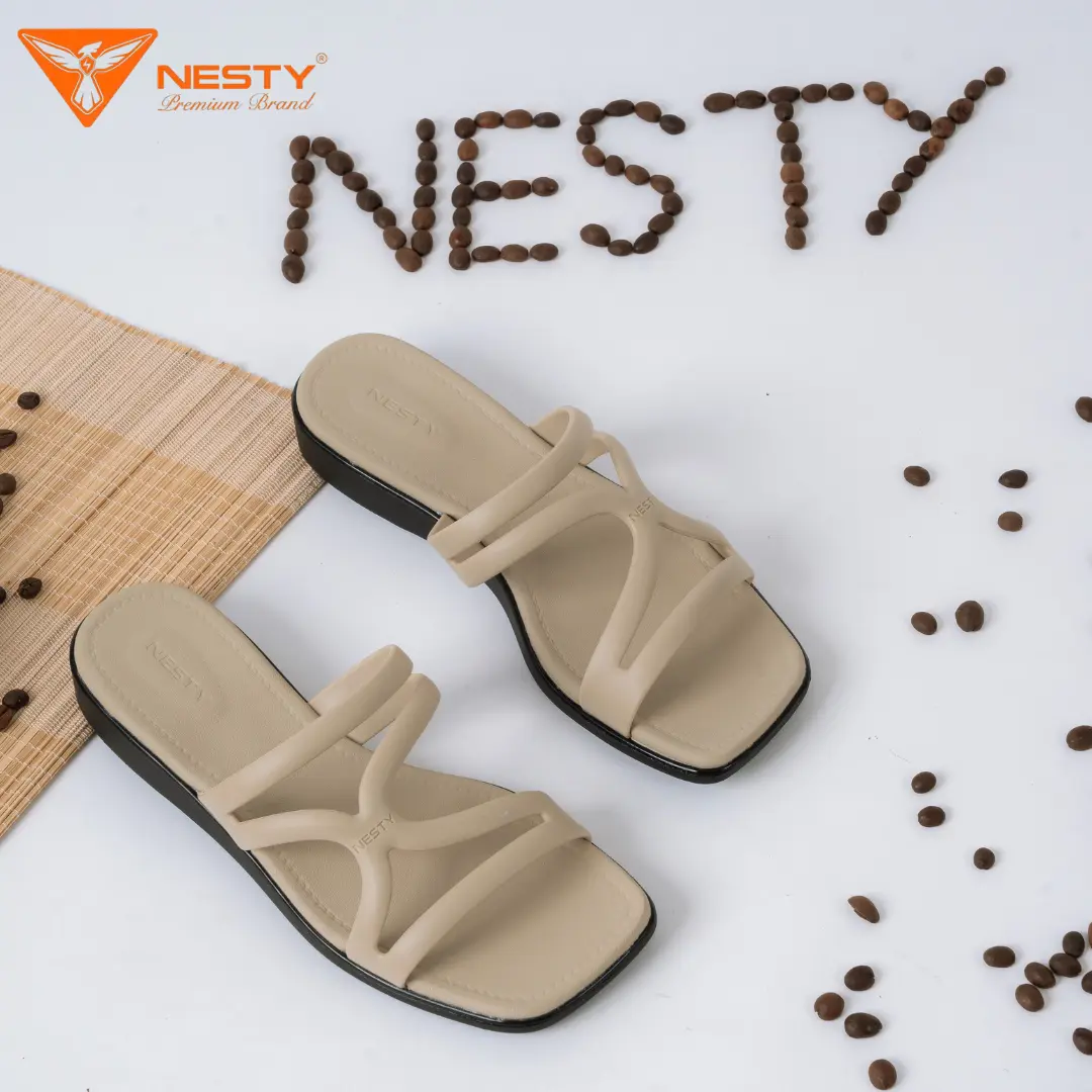 Dép Bệt Quai Xoắn Cách Điệu Thanh Lịch Kiểu Dáng Trẻ Trung Cao 2cm Nhãn Hiệu NESTY - NE43