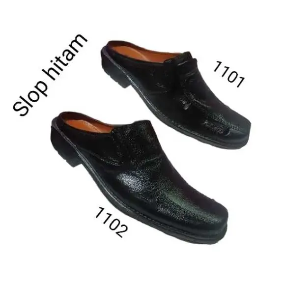 PREMIUM (READY) terjamin Sepatu selop pria putih kulit asli/sendal sepatu casual sol karet kuat dan yaman (BISA COD ) murah terlaris 6