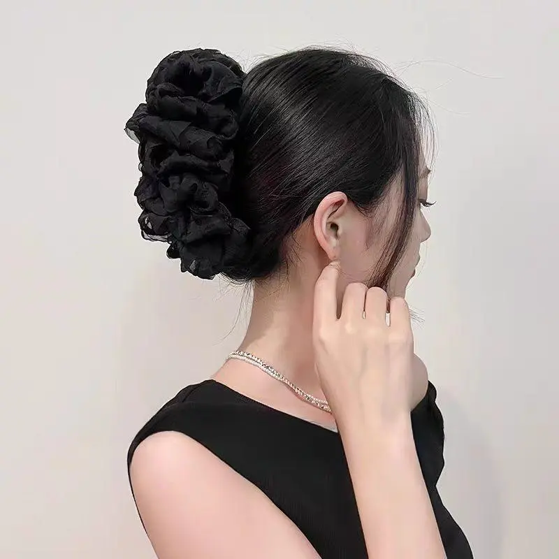 Kẹp Cá Mập Vải Tuyn Lớn, OCKIS, Mềm Mại, Bồng Bềnh Và Tuyệt Vời, [Thanh Toán Khi Nhận Hàng] Kích thước lớn, phong cách Ngọt Ngào và tươi mới, thanh lịch, để tăng độ phồng tóc Làm cho đầu của bạn trông nhỏ hơn và tóc trông đầy hơn! 7