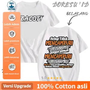 【kualitas tinggi】 Tshirt Unisex Dewasa 100% Cotton Hitam