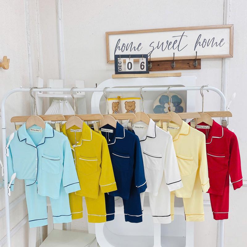 [Shin Kids] Size (6-28kg)Bộ Đồ Ngủ Thun Lạnh Trơn Basic Cho Bé Dưới 1m05.Dành Cho Bé Mặc Nhà, Mặc Ngủ Điều Hoà pizama