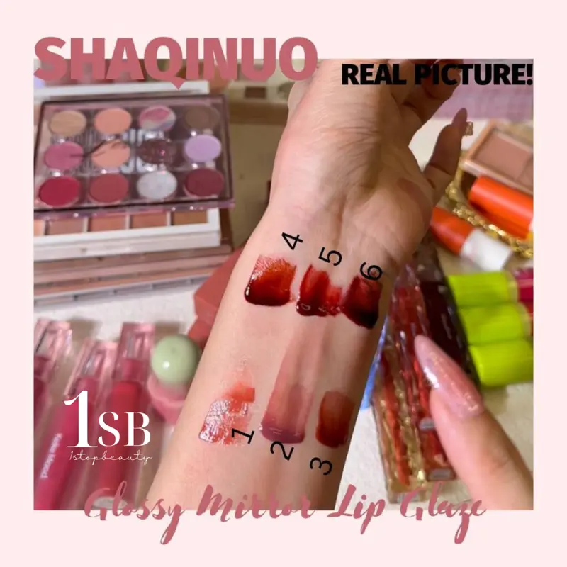 51/ SHAQINUO Glossy Mirror Lip Glaze Lipstick Bibir [1sb] 1