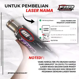 LASER NAMA FBR RACING EXHAUST_BACA DESKRIPSI