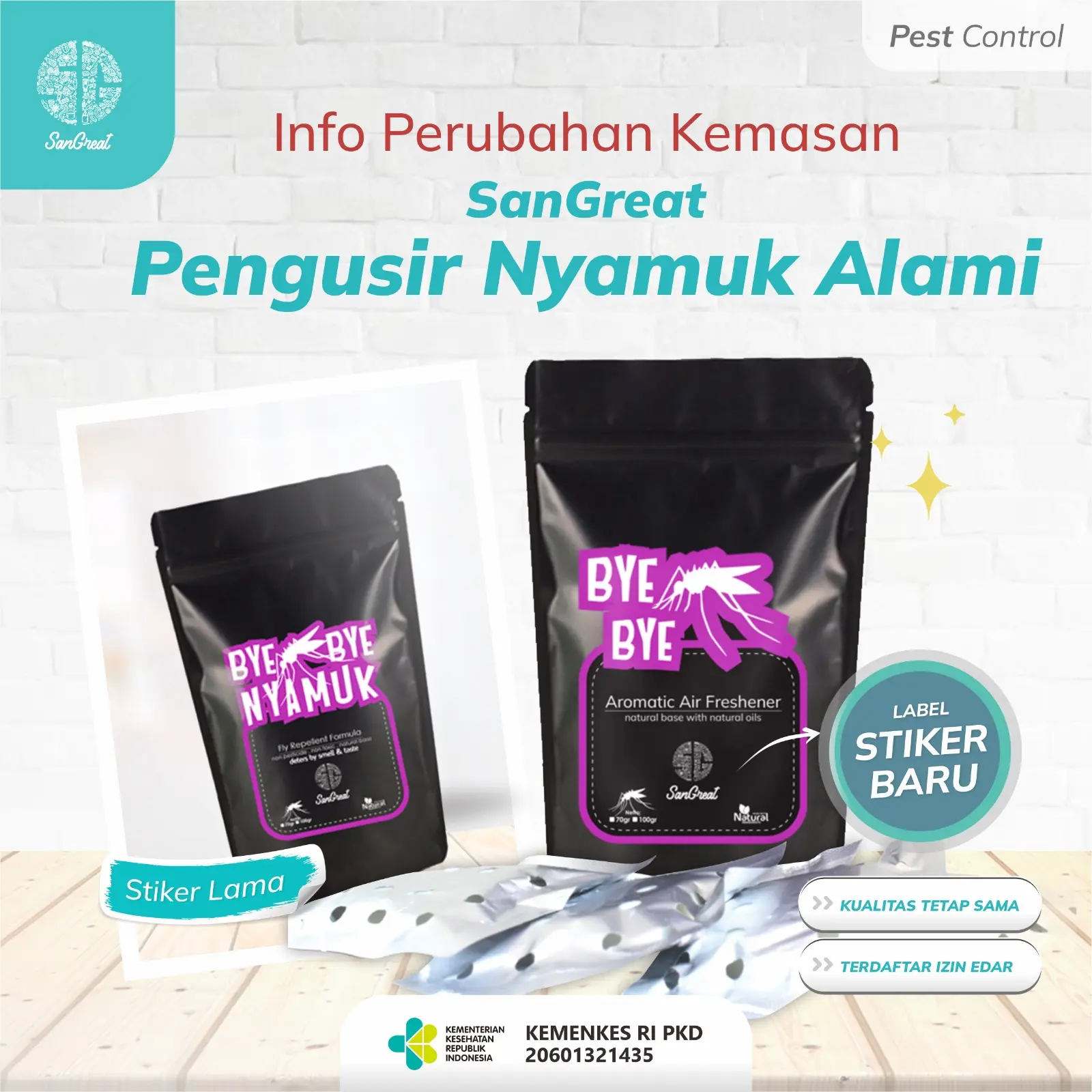 Anti nyamuk sereh alami untuk anak-anak dan balita lemongrass aman Bye-Bye Nyamuk Gel non pestisida bebas paraben