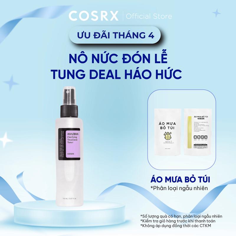 Nước hoa hồng cân bằng độ ẩm & làm sạch da COSRX AHA/BHA Clarifying Treatment Toner 50m/ 100ml/ 150ml
