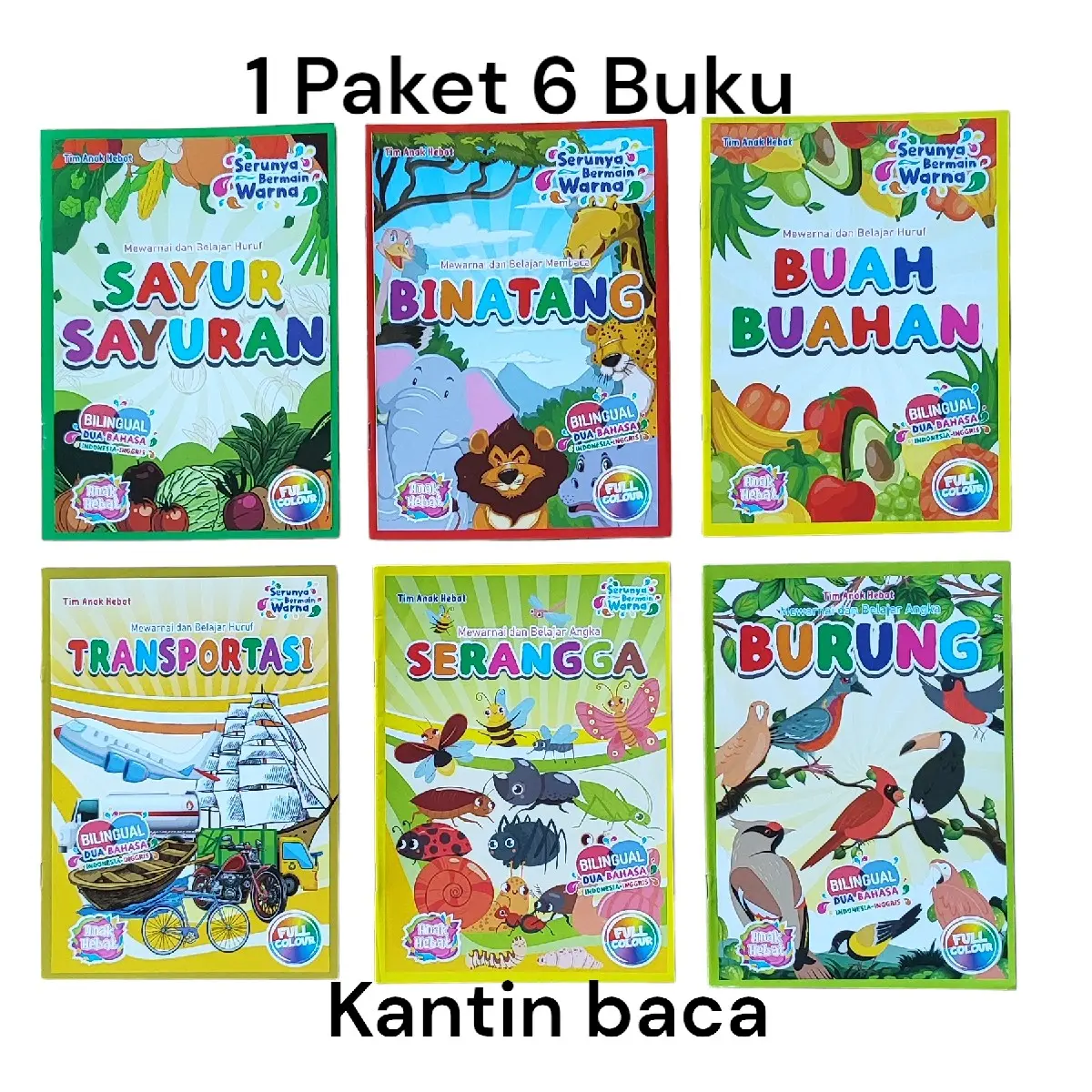 1 Paket Buku Mewarnai Anak Isi 6 Buku Seri 1 Plus Belajar Anak Hebat Untuk Anak