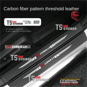 9pcs stciker carbon 3d pelindung pijakan kaki mobil toyota corola cod murah