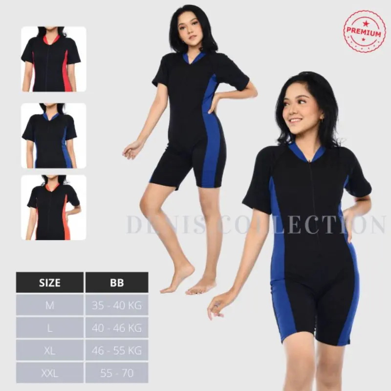 DENIS COLLECTION Baju Renang Dewasa Uniseks Pria Wanita Bahan Stretch Size M L XL XXL untuk BB 35-70 kg Baju Renang Dewasa BEST SELER